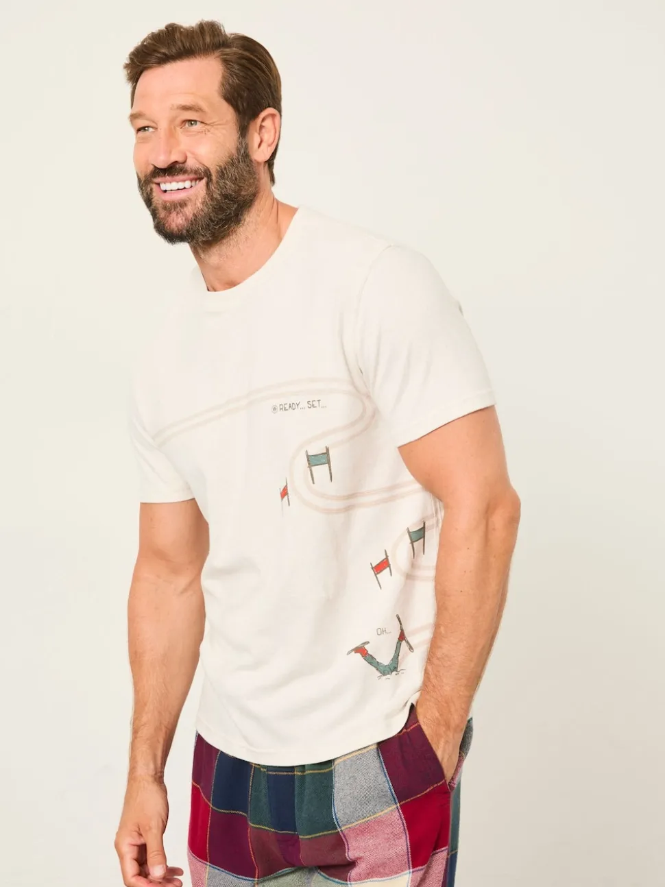 FatFace White Slalom Ski T-Shirt