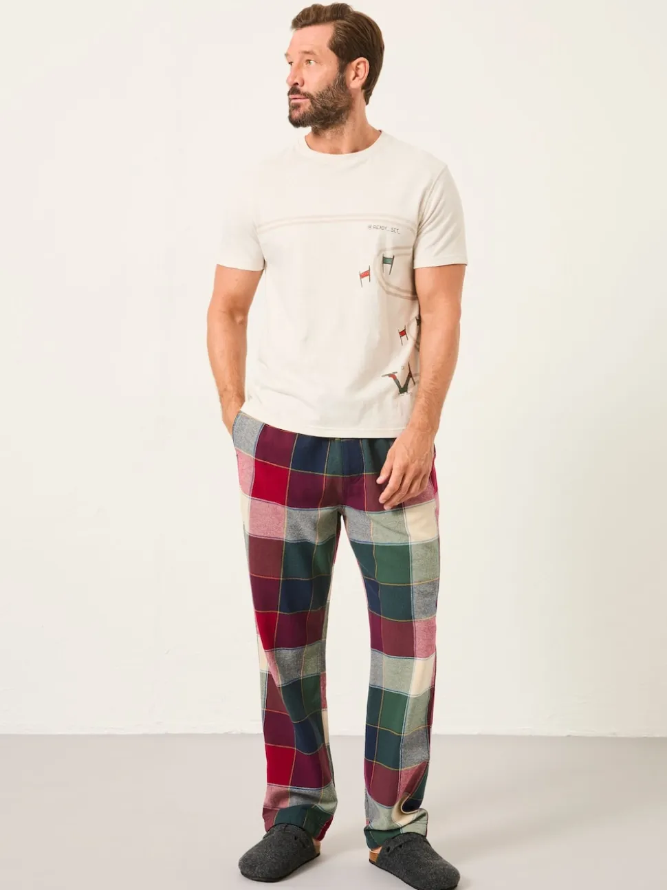 FatFace White Slalom Ski T-Shirt