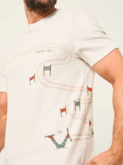 FatFace White Slalom Ski T-Shirt