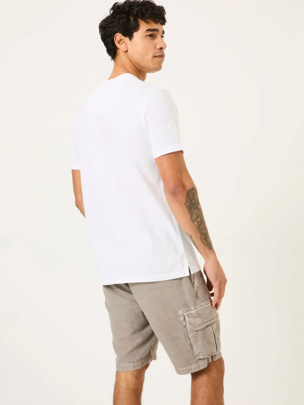 FatFace Woodside White Slub Henley T-Shirt