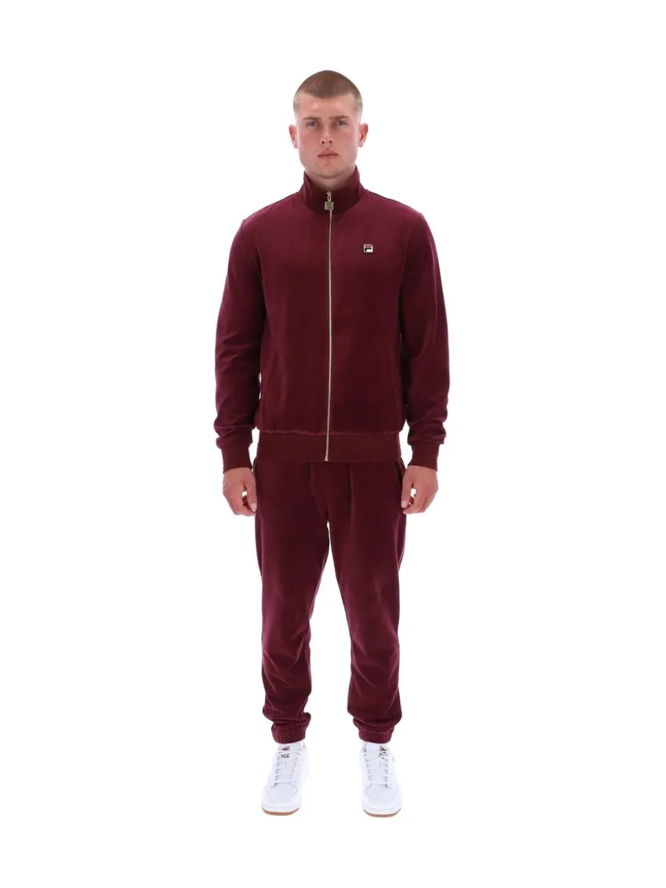 Fila Purple Nero Velour Track Top With Raised Tipping