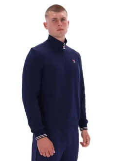 Fila Sky Blue RAMY 2 FBOX Quarter Zip With Tipping At Cuffs Sweatshirt
