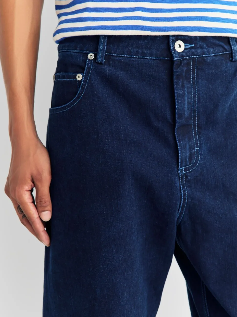 Folk Blue Barrel Leg Jeans