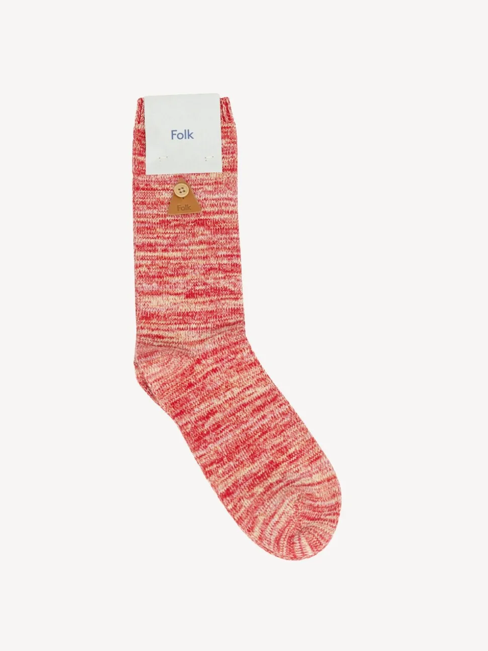 Folk Red Melange Socks