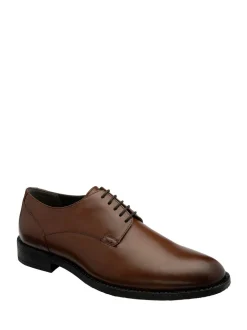 Frank Wright Brown Leather Lace-Up Derby Shoes