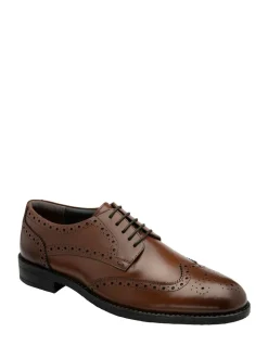 Frank Wright Brown Leather Lace-Up Brogue Shoes