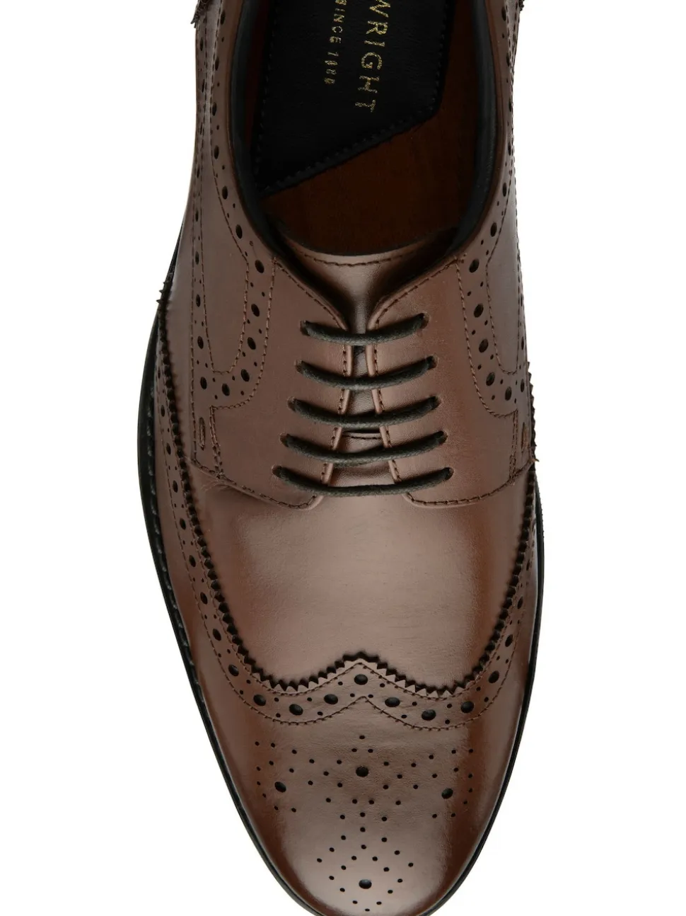 Frank Wright Brown Leather Lace-Up Brogue Shoes