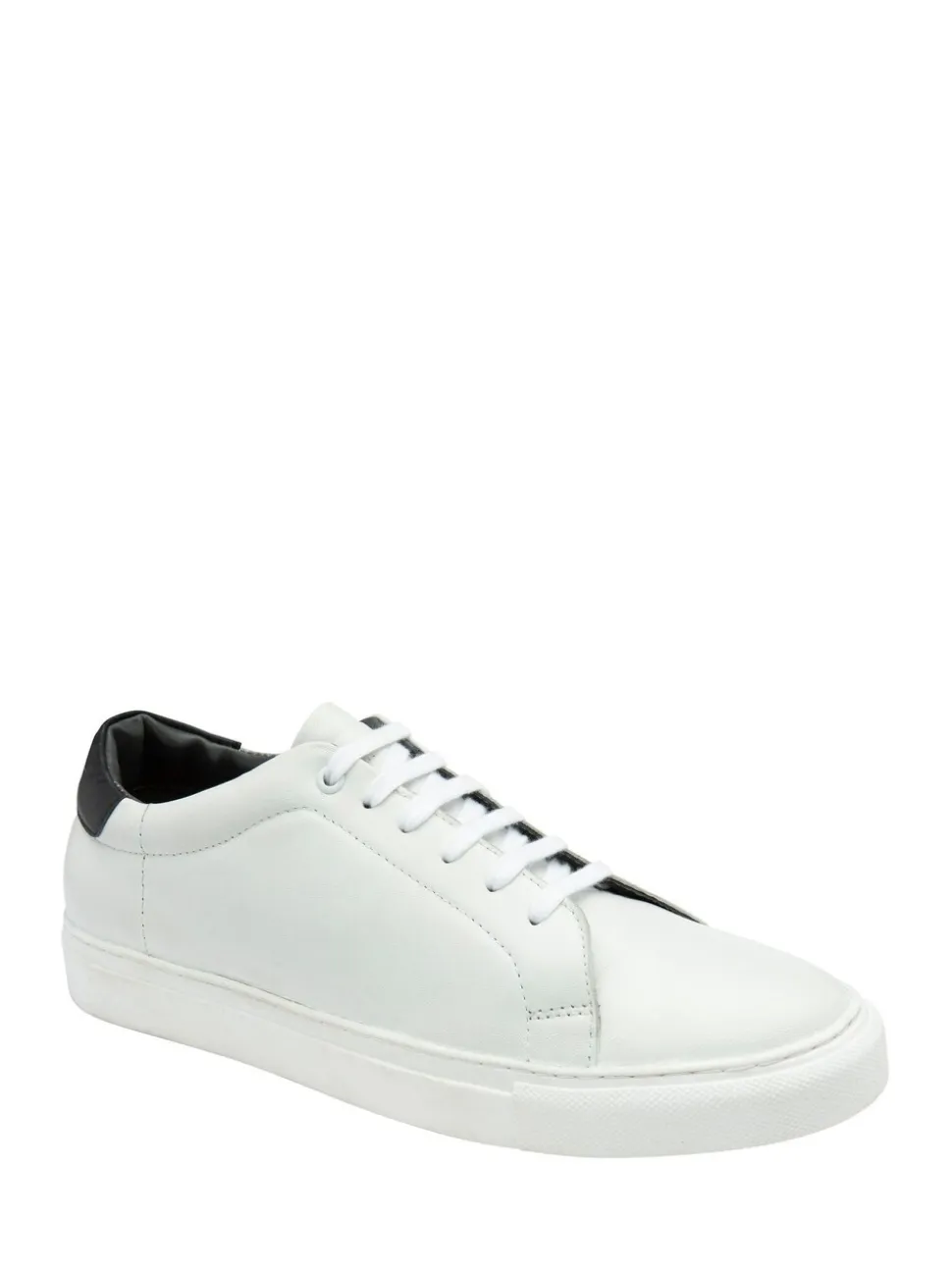 Frank Wright White Leather Lace-Up Classic Trainers