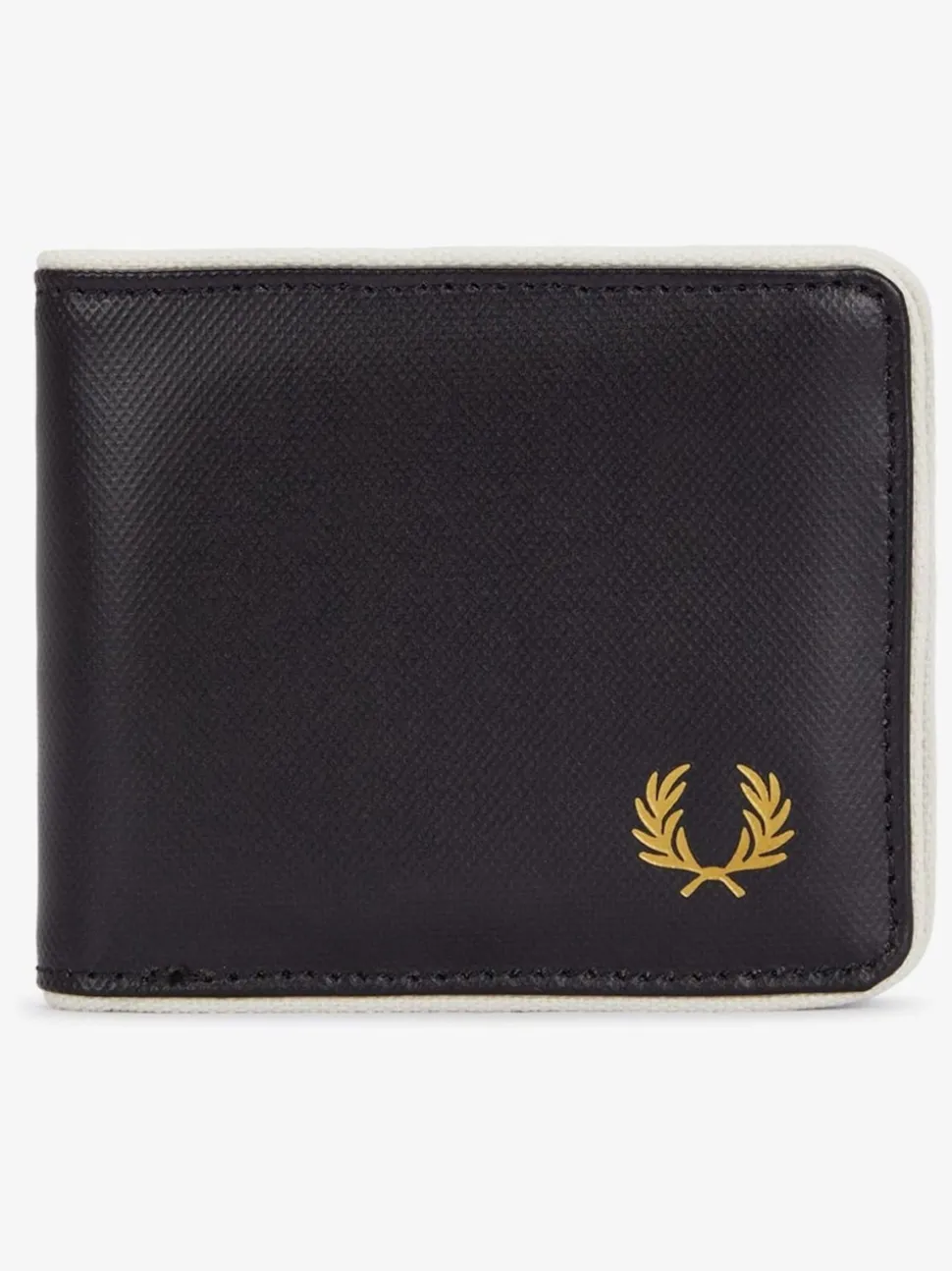 Fred Perry Black Coated Polyester Billfold Wallet