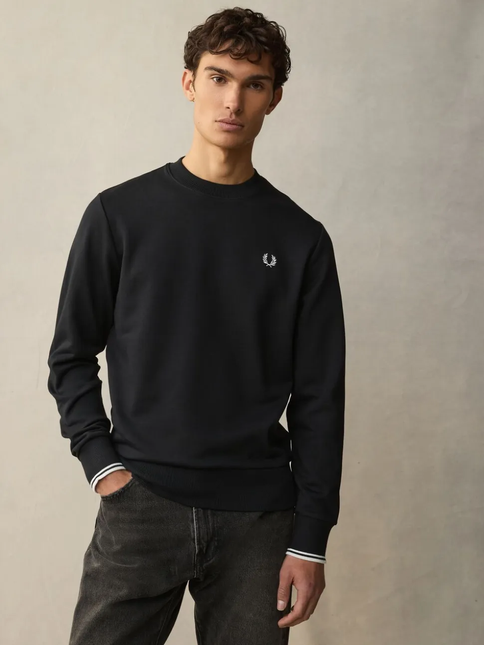 Fred Perry Black Neck Sweatshirt