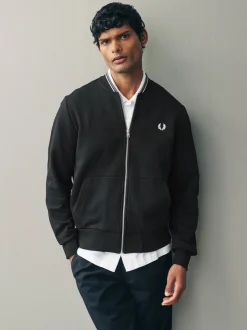 Fred Perry Black Zip Up Sweatshirt