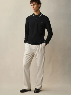 Fred Perry Black/White Sleeve Twin Tipped Polo Shirt