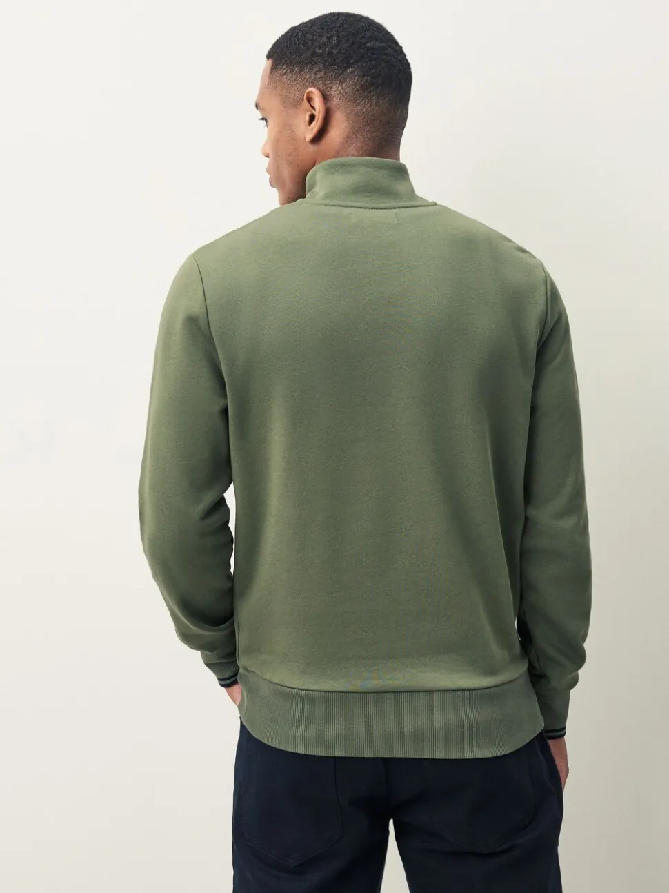 Fred Perry Green Half Zip Sweatshirt