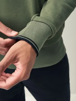Fred Perry Green Half Zip Sweatshirt