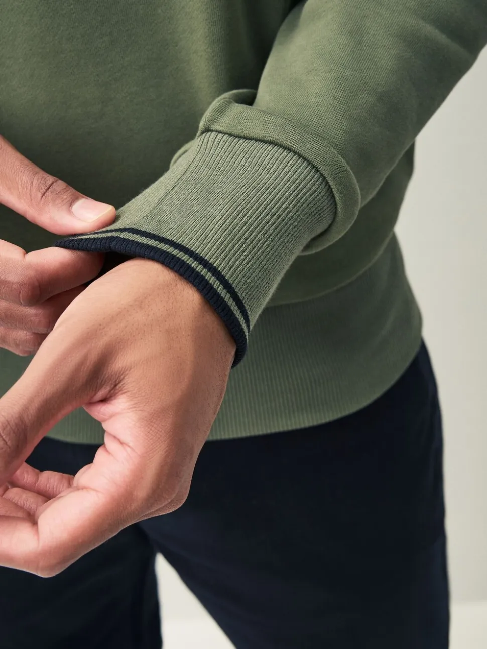 Fred Perry Green Half Zip Sweatshirt