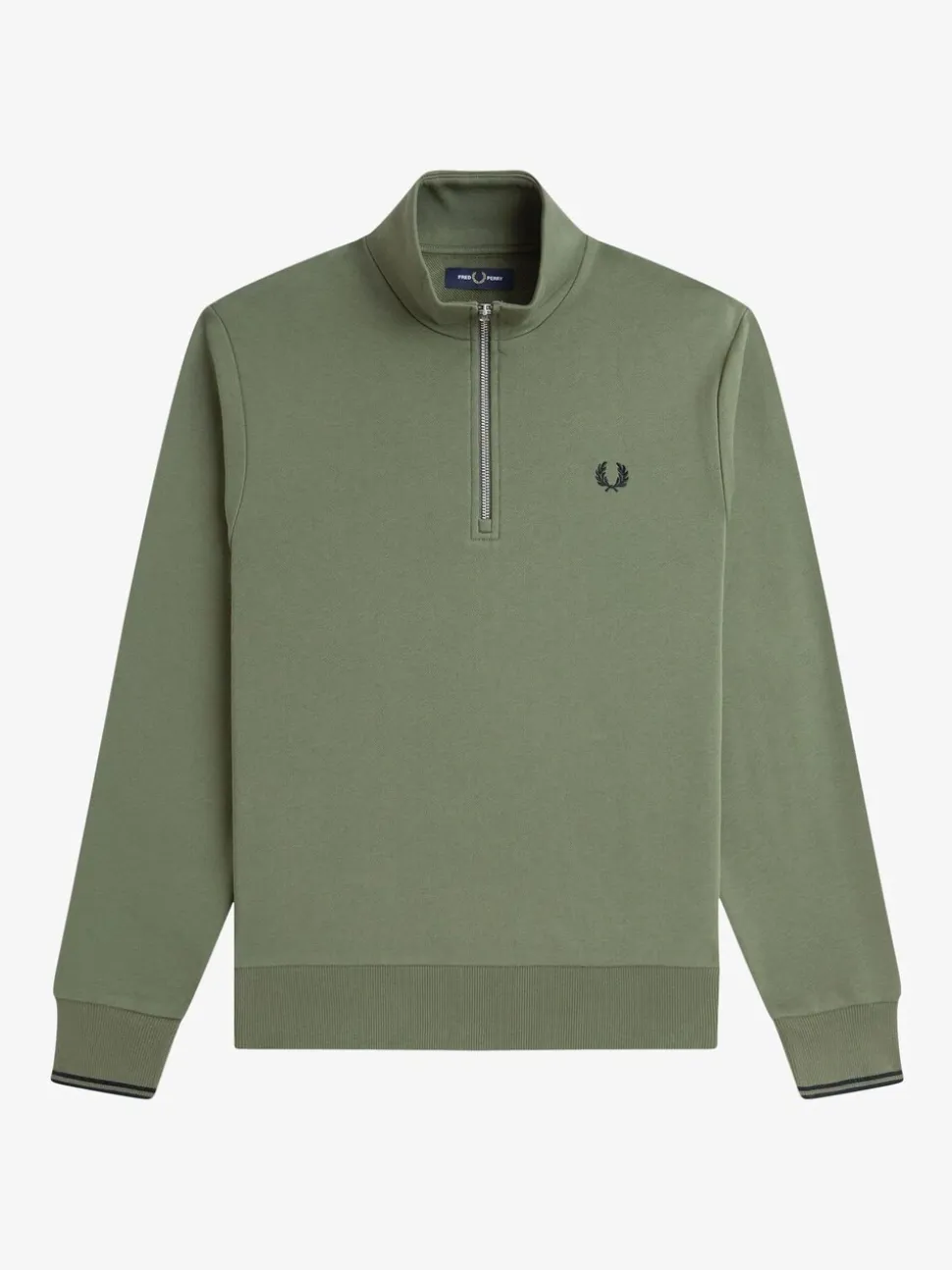 Fred Perry Green Half Zip Sweatshirt