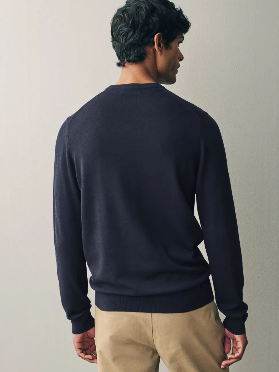 Fred Perry Navy Classic Crew-Neck Jumper