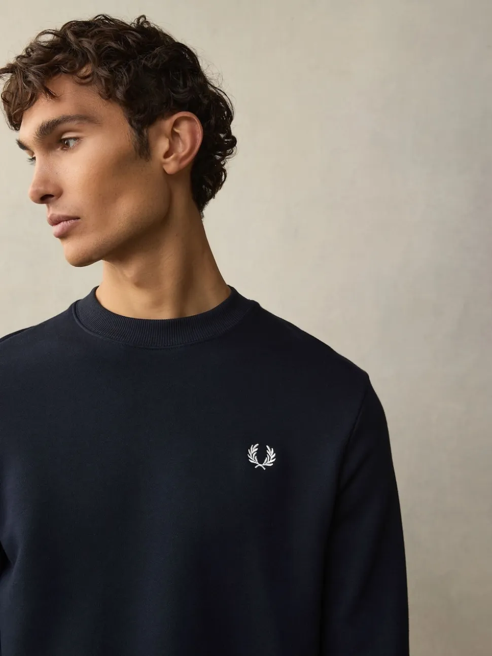 Fred Perry Navy Neck Sweatshirt