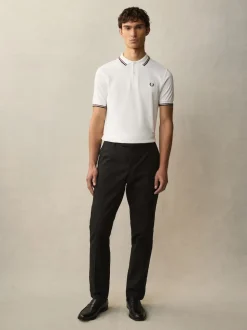 Fred Perry White/Red/Navy Tipped Polo Shirt