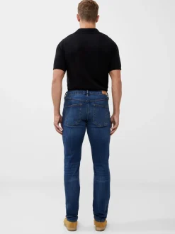 French Connection Blue Cotton Blend Slim Fit Stretch Jeans