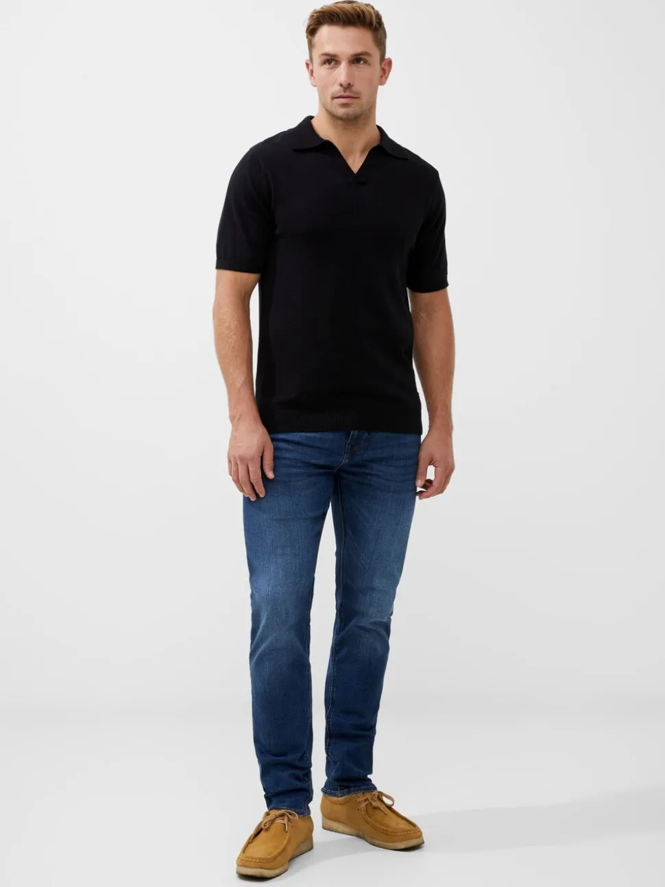 French Connection Blue Cotton Blend Slim Fit Stretch Jeans