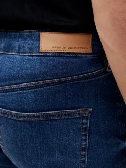 French Connection Blue Cotton Blend Slim Fit Stretch Jeans