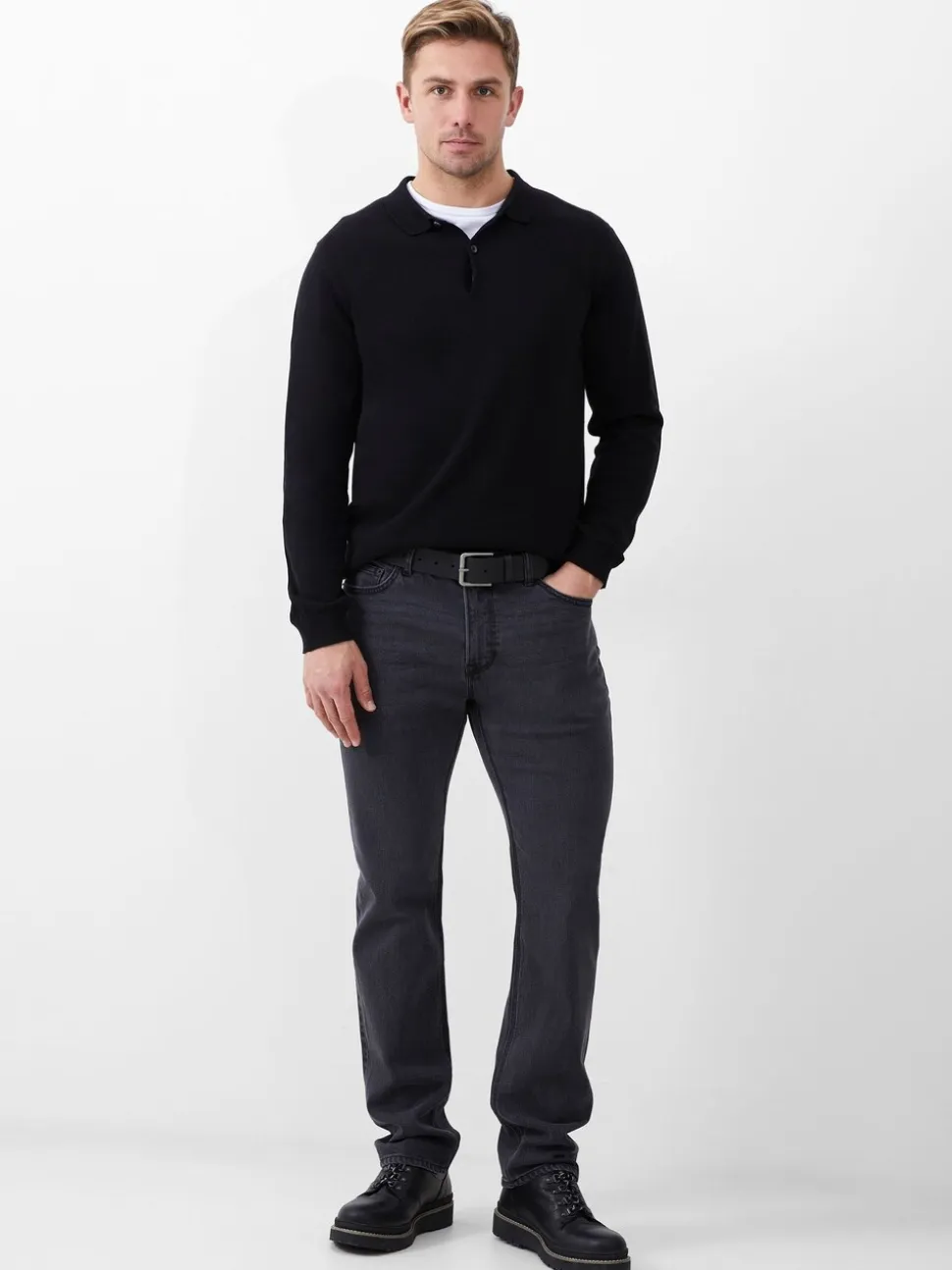 French Connection Grey Cotton Blend Slim Fit Stretch Jeans