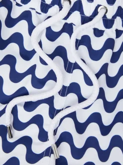 Frescobol Carioca Blue & White Rio Swim Shorts Copacabana Print