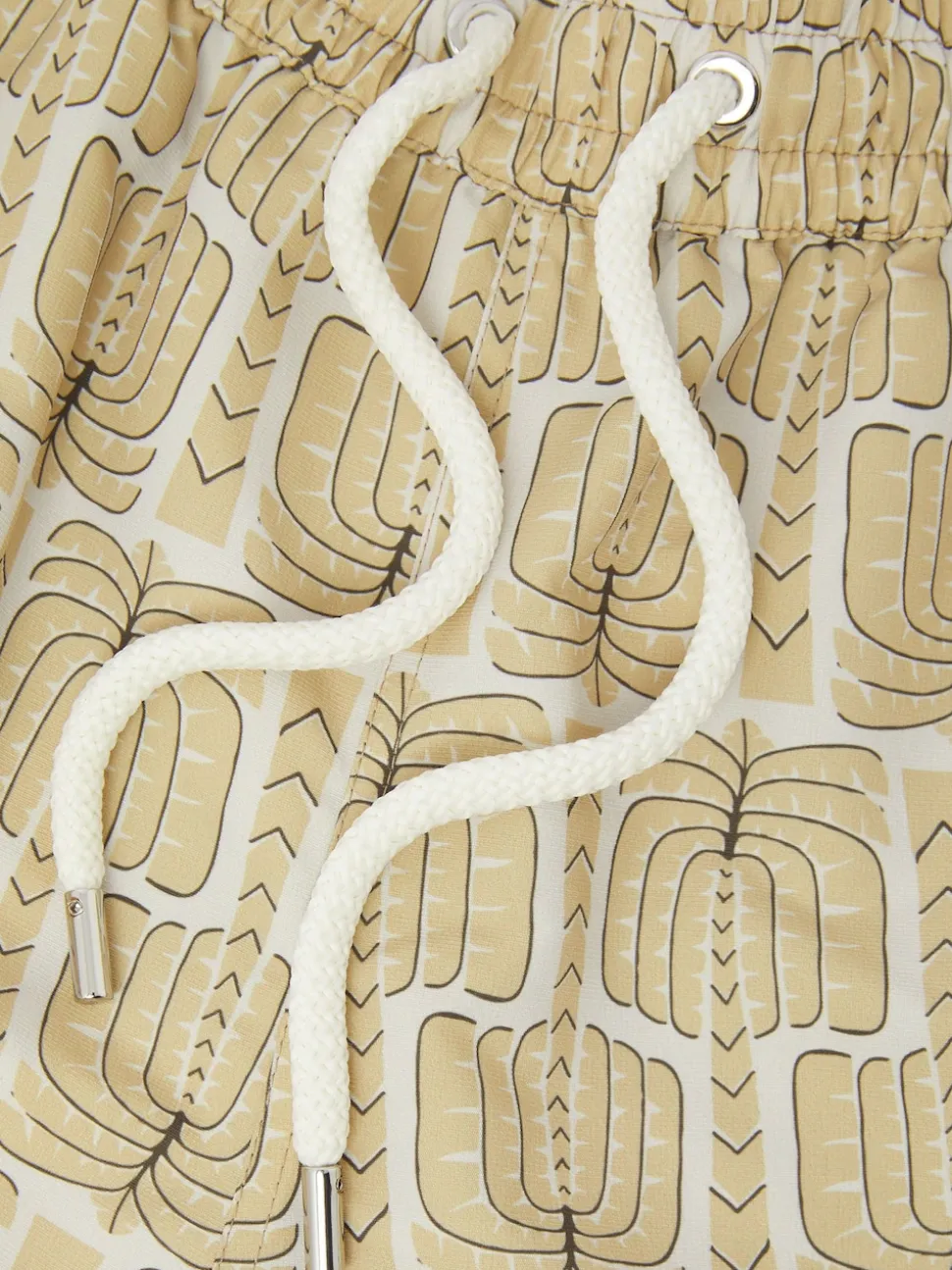 Frescobol Carioca Cream Palmeira Print Rio Swim Shorts