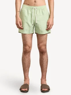 Frescobol Carioca Green Ipanema Micro Print Rio Swim Shorts