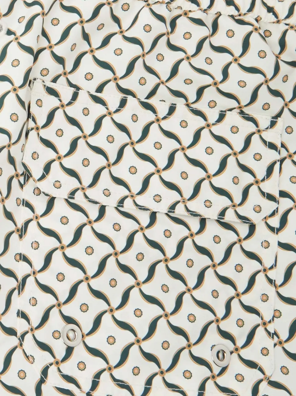 Frescobol Carioca Natural Santos Lotus Print Rio Swim Shorts