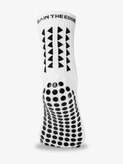 Gain the Edge White/Black Midcalf Football Grip 3.0 Socks