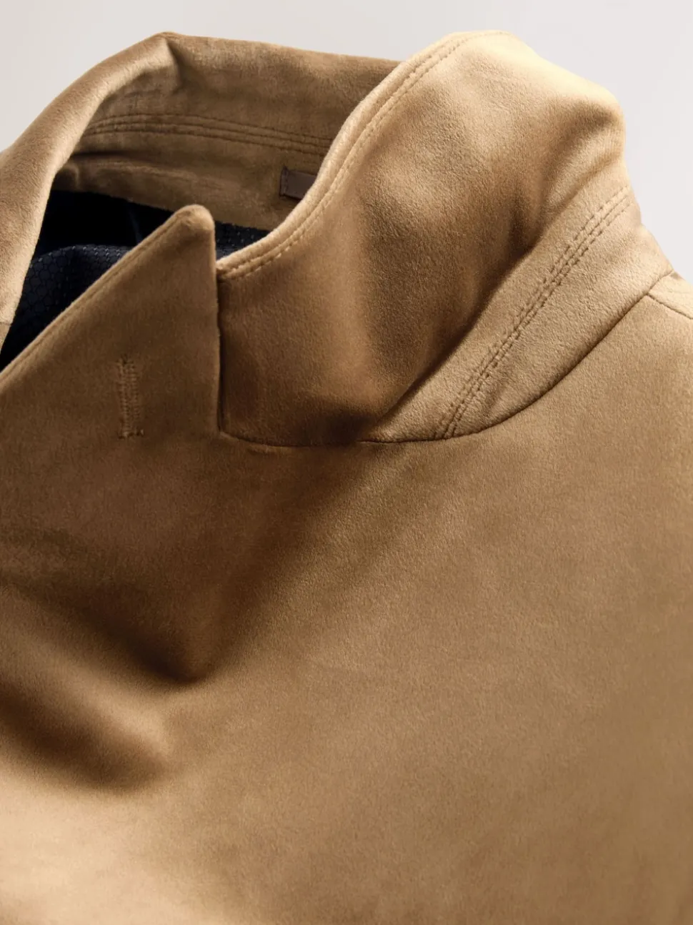 gold Regular Fit Double Breasted Velvet Blazer