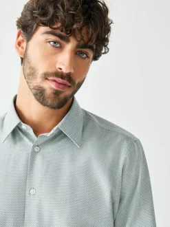 Green / Floral Regular Fit Shirt Tie and Pin Set
