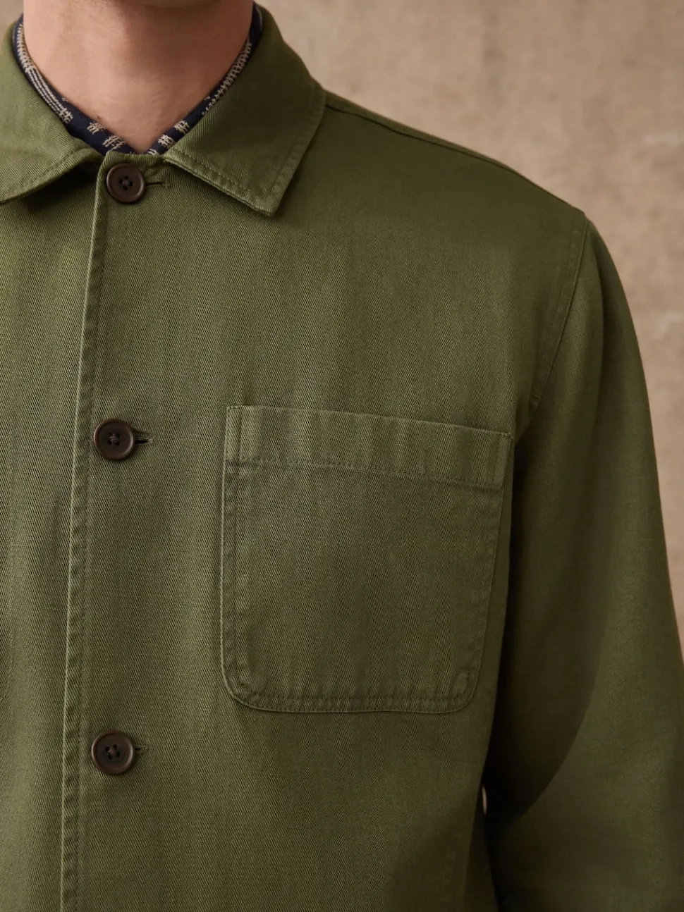 Green Chore Twill Shacket Overshirt