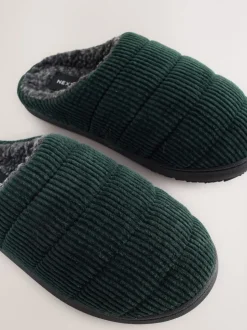 Green Cord Mule Slippers