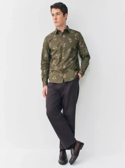 Green Floral Kew Garden Long Sleeve Shirt