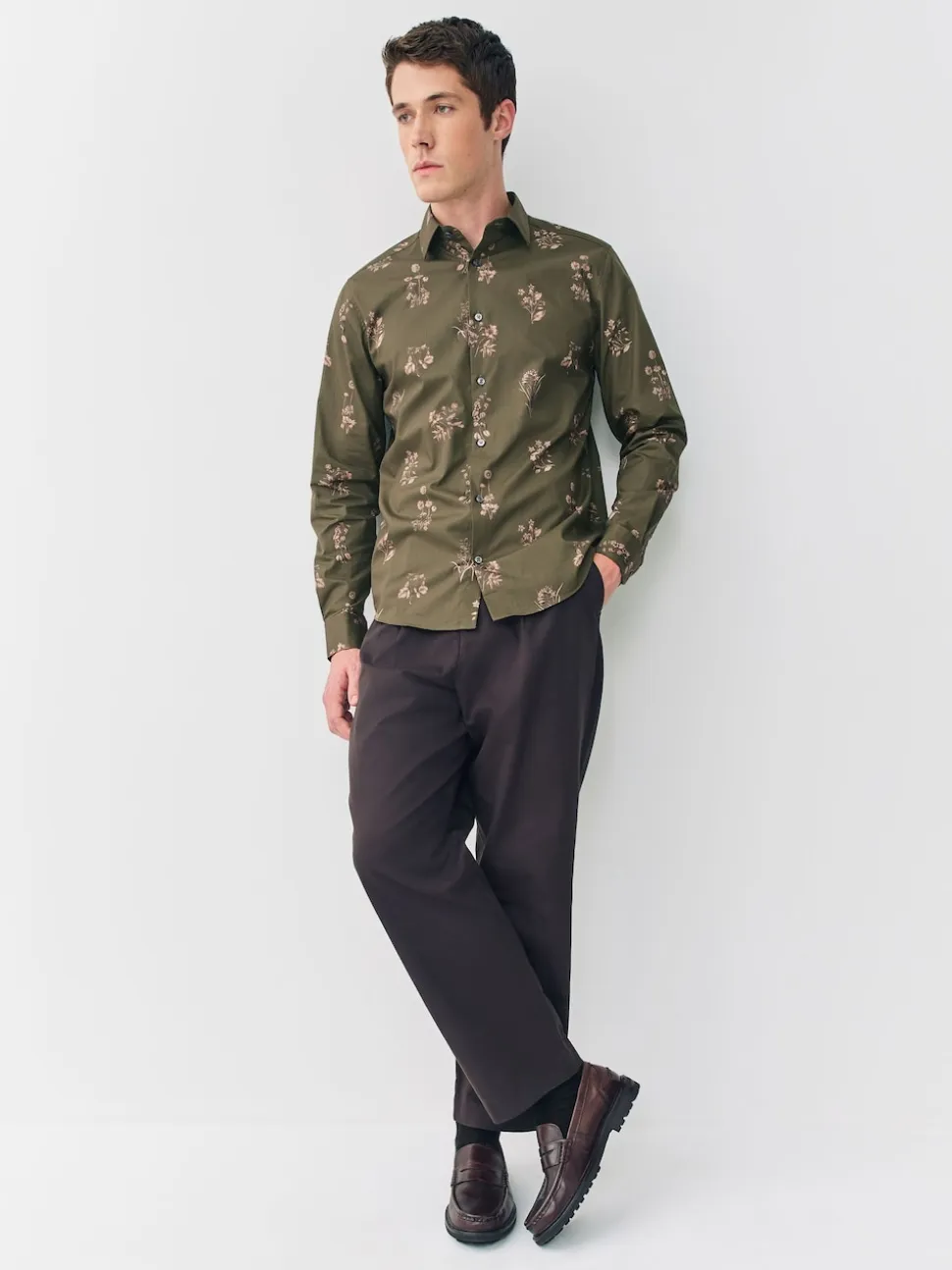 Green Floral Kew Garden Long Sleeve Shirt