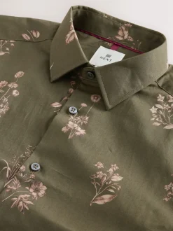 Green Floral Kew Garden Long Sleeve Shirt