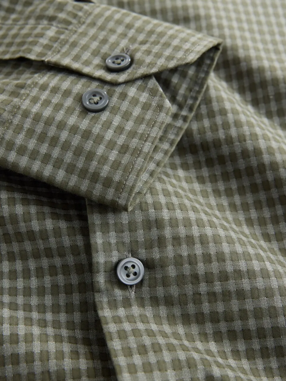 Green Gingham Regular Fit N.Premium Long Sleeve Smart Shirt