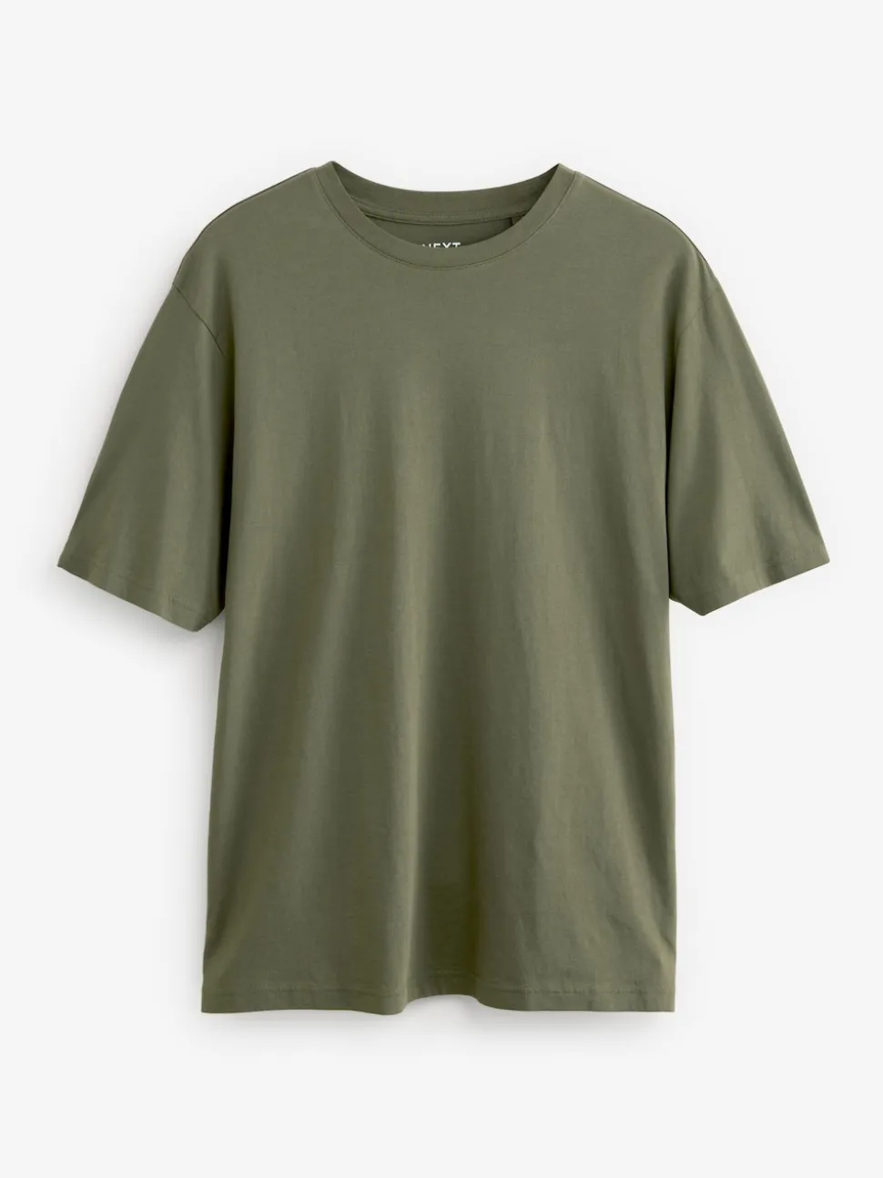 Green Khaki Regular Fit Essential Crew Neck Cotton T-Shirt