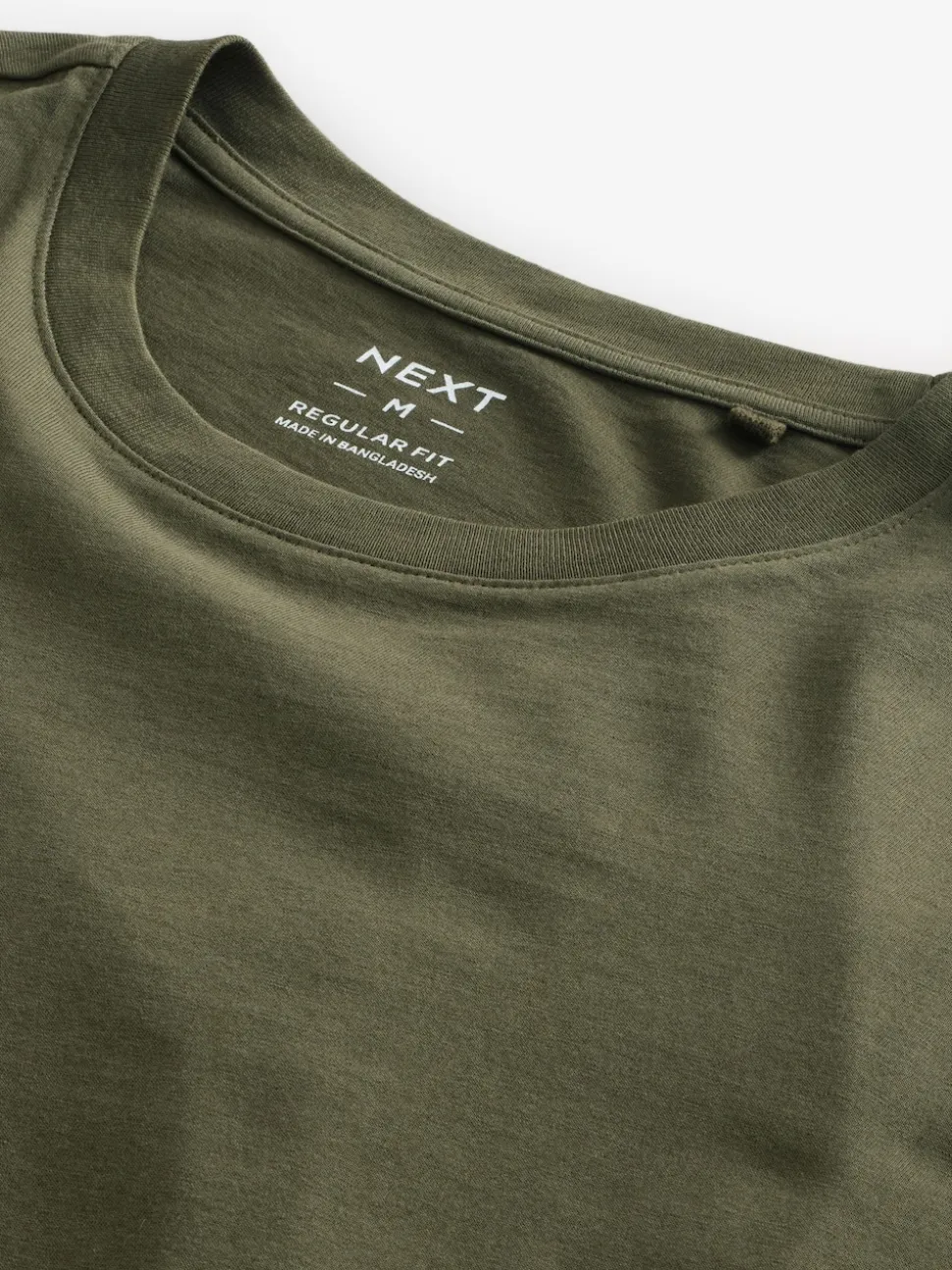 Green Khaki Regular Fit Essential Crew Neck Cotton T-Shirt