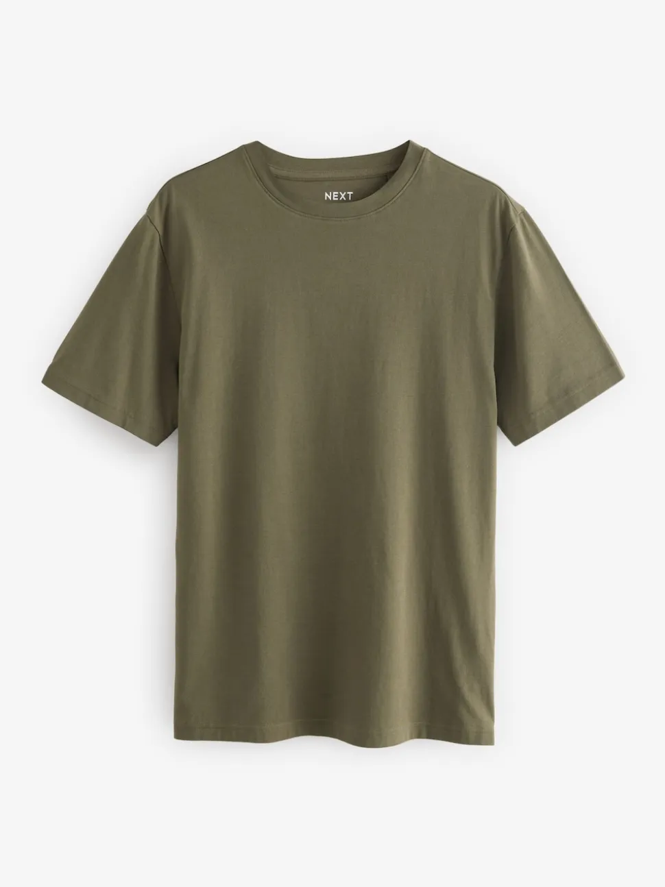 Green Khaki Slim Fit Essential Crew Neck Cotton T-Shirt