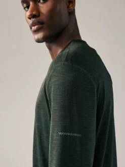 Green Long Sleeve Tee Active Gym Training Top