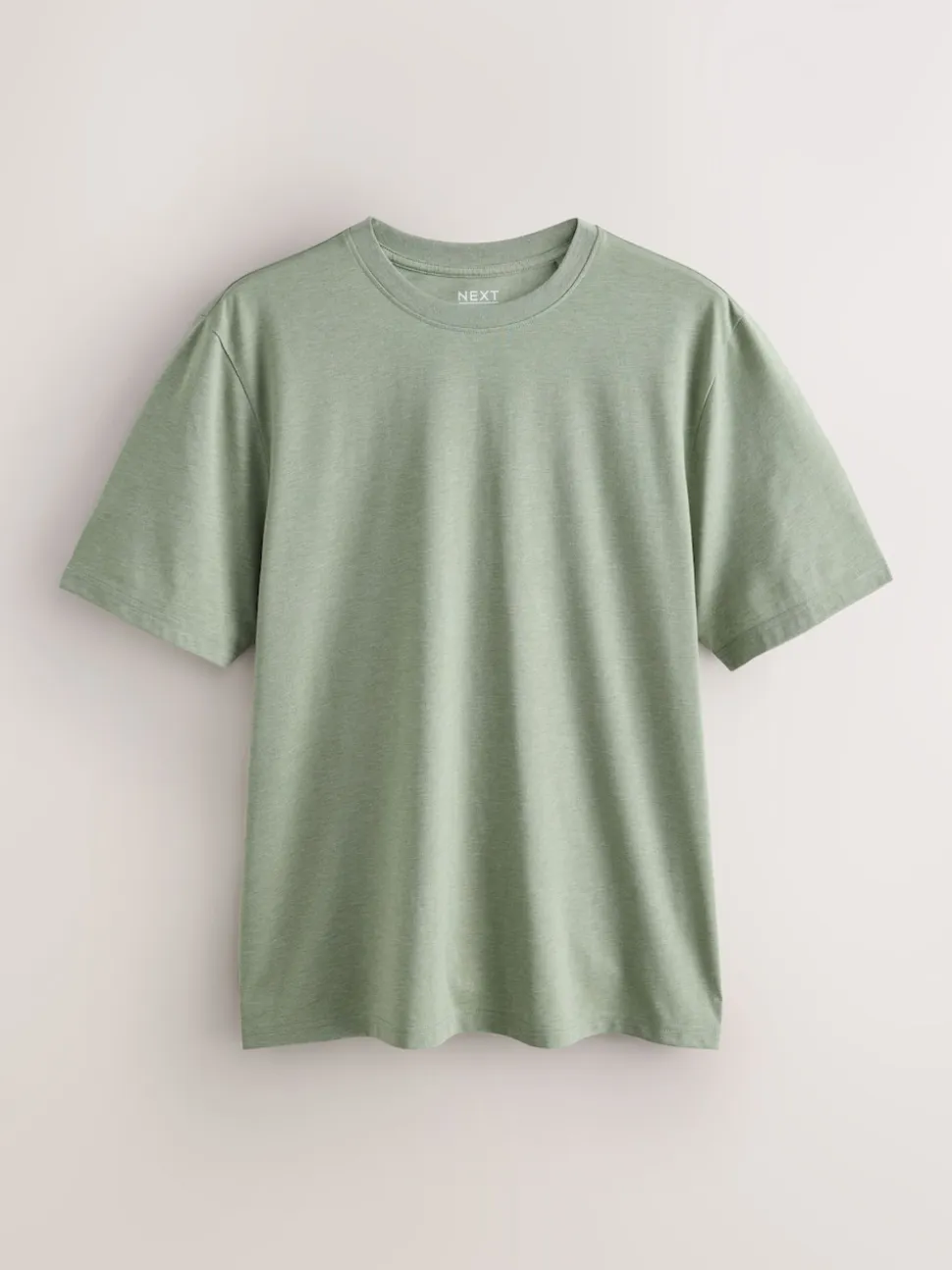 Green Marl Regular Fit Essential Crew Neck Cotton T-Shirt