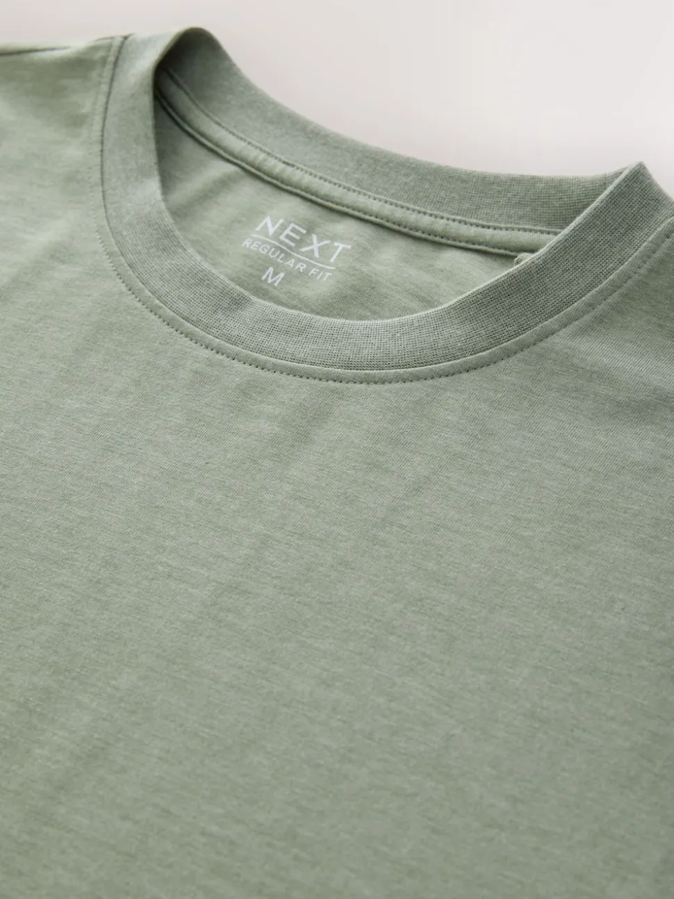 Green Marl Regular Fit Essential Crew Neck Cotton T-Shirt
