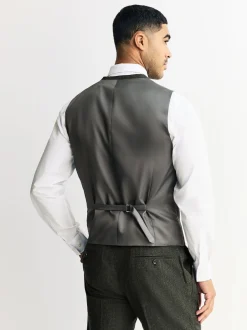 Green Merino Wool Blend Suit Waistcoat