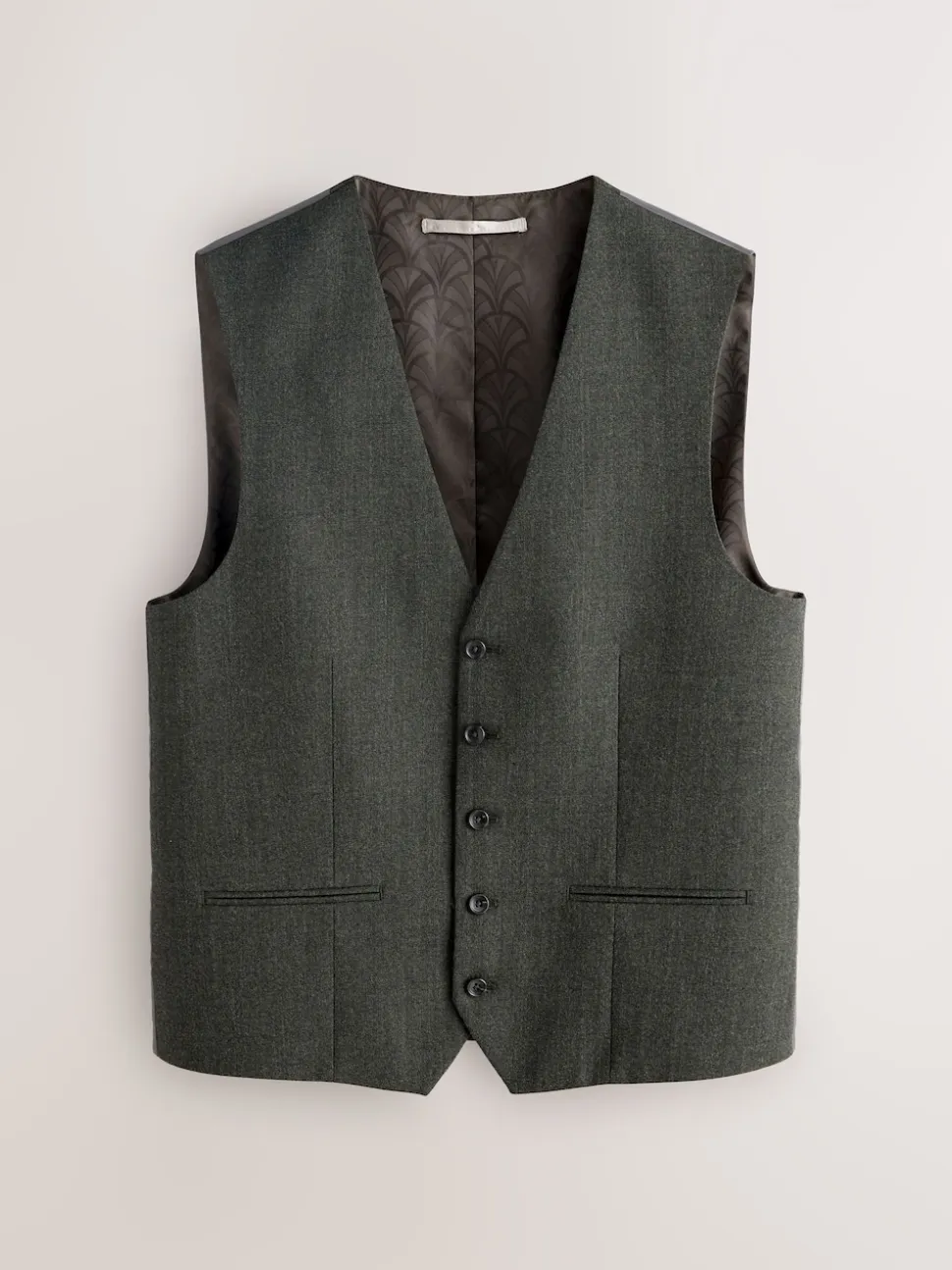 Green Merino Wool Blend Suit Waistcoat