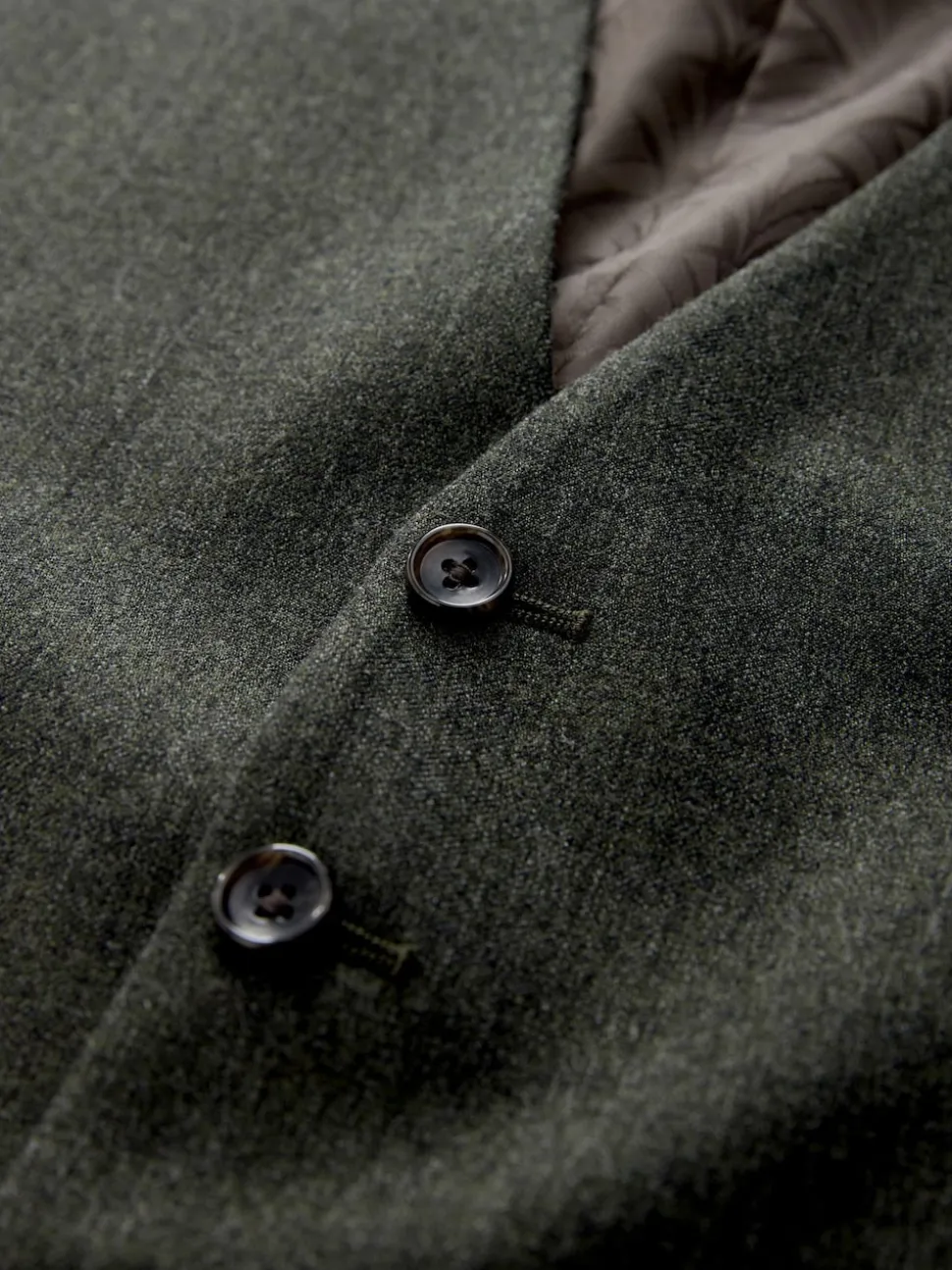 Green Merino Wool Blend Suit Waistcoat