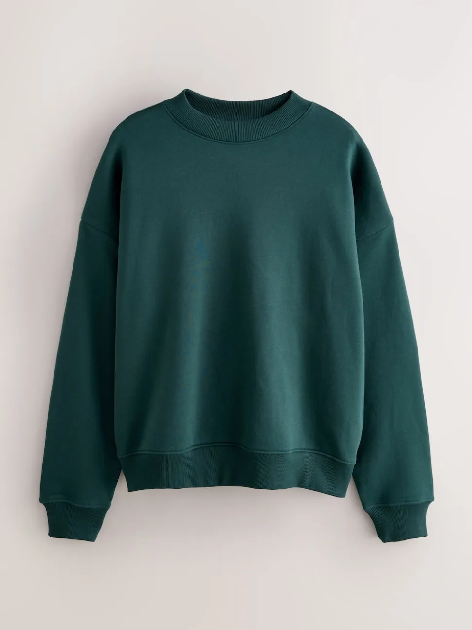 Green Oversized Heavyweight Cotton Rich Crew Neck Sweatshirt